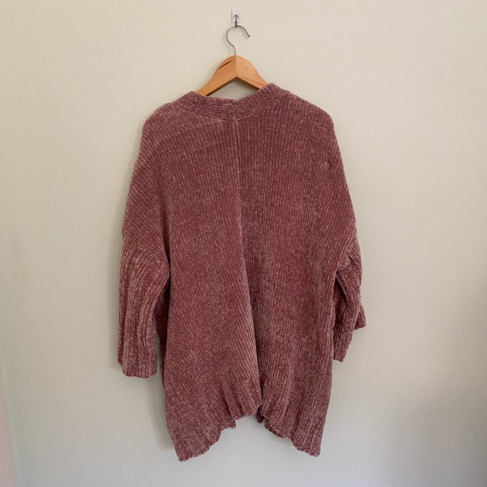 Free People Chunky Mauve Chenille Cardigan - Picture 5 of 5